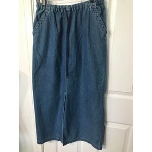 WEEKEND PROVISIONS COTTON DENIM MAXI SKIRT,  SIZE 10, Vintage
